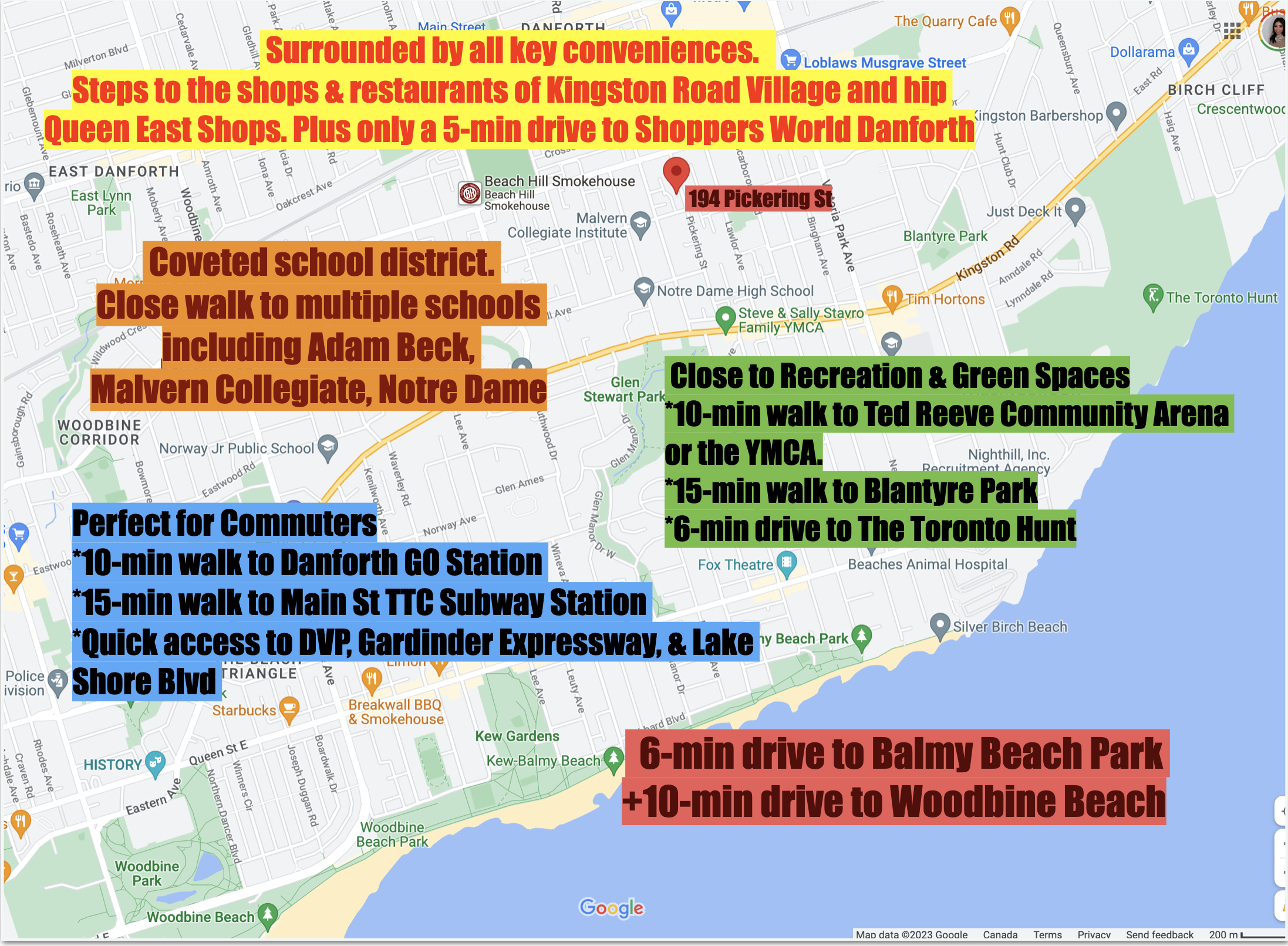 Map of the Upper Beaches